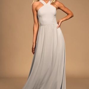 Lulu's Air of Romance Grey Dress